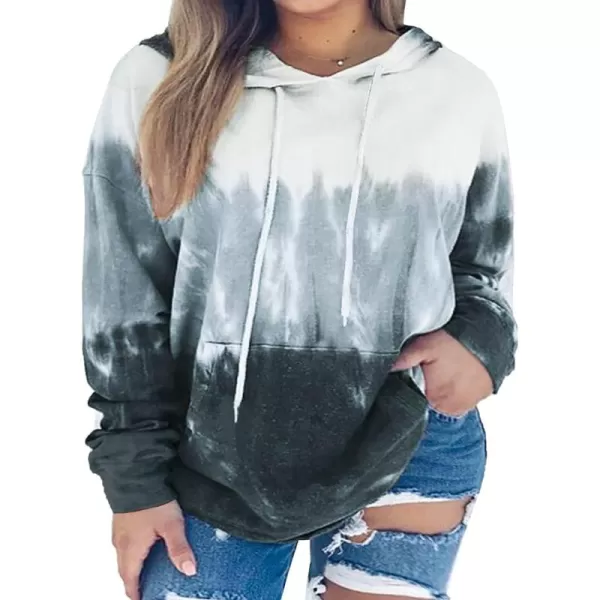 Happy Sailed Womens Tie Dye Printed Sweatshirt Loose Casual Long Sleeve Crewneck Striped Pullover Tops