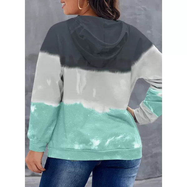 Happy Sailed Womens Tie Dye Printed Sweatshirt Loose Casual Long Sleeve Crewneck Striped Pullover Tops