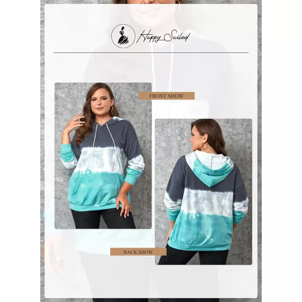 Happy Sailed Womens Tie Dye Printed Sweatshirt Loose Casual Long Sleeve Crewneck Striped Pullover Tops