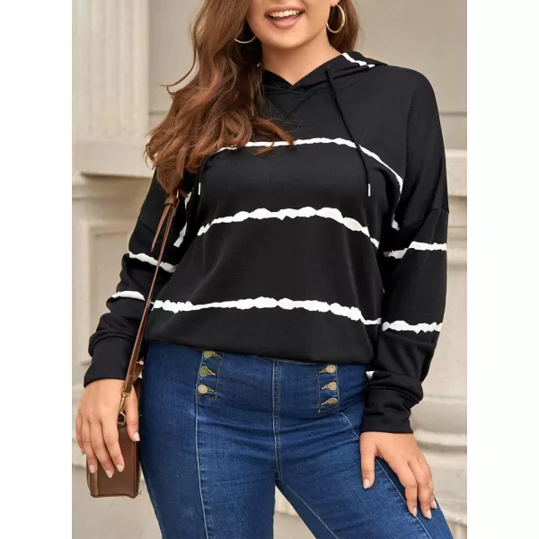 Happy Sailed Womens Tie Dye Printed Sweatshirt Loose Casual Long Sleeve Crewneck Striped Pullover Tops
