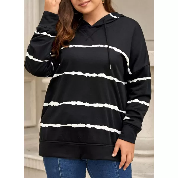 Happy Sailed Womens Tie Dye Printed Sweatshirt Loose Casual Long Sleeve Crewneck Striped Pullover Tops