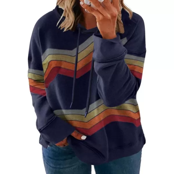 Happy Sailed Womens Tie Dye Printed Sweatshirt Loose Casual Long Sleeve Crewneck Striped Pullover Tops