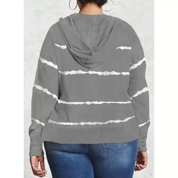 Happy Sailed Womens Tie Dye Printed Sweatshirt Loose Casual Long Sleeve Crewneck Striped Pullover Tops