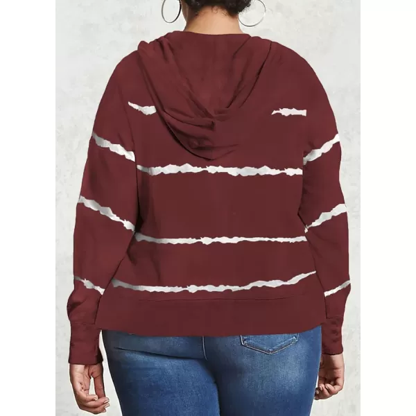 Happy Sailed Womens Tie Dye Printed Sweatshirt Loose Casual Long Sleeve Crewneck Striped Pullover Tops