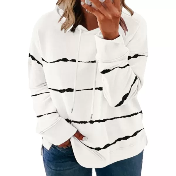 Happy Sailed Womens Tie Dye Printed Sweatshirt Loose Casual Long Sleeve Crewneck Striped Pullover Tops
