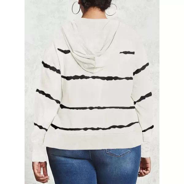 Happy Sailed Womens Tie Dye Printed Sweatshirt Loose Casual Long Sleeve Crewneck Striped Pullover Tops
