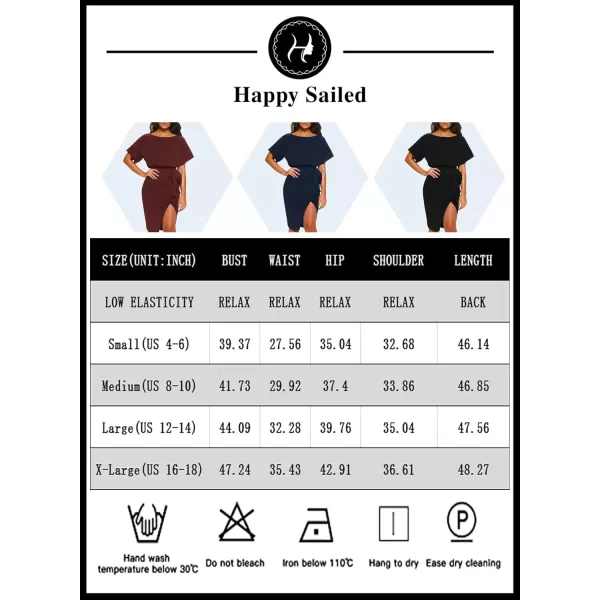 Happy Sailed Womens Wrap Pencil Work Dress Summer Batwing Sleeve Waist Belted Midi Bodycon Cocktail Party Dresses
