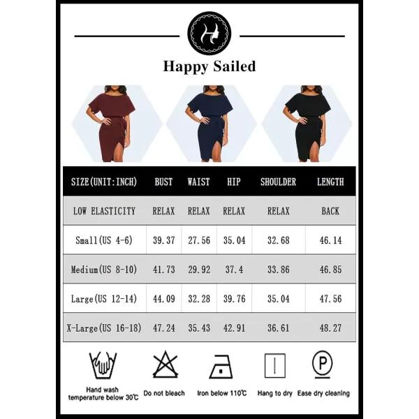 Happy Sailed Womens Wrap Pencil Work Dress Summer Batwing Sleeve Waist Belted Midi Bodycon Cocktail Party Dresses