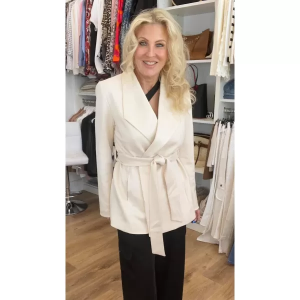 Happy Sailed Womens Faux Suede Jacket Fashion Lapel Neck Pocketed Waist Tie Business Casual Blazers Suits Trendy Outfits