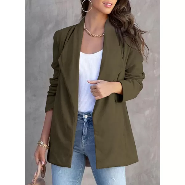 Happy Sailed Womens Faux Suede Jacket Fashion Lapel Neck Pocketed Waist Tie Business Casual Blazers Suits Trendy Outfits