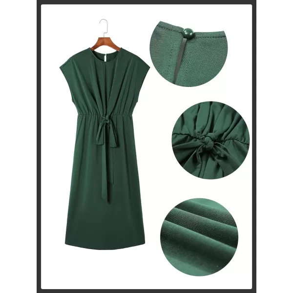 Happy Sailed Womens Formal Dress 2024 Trendy Elegant Batwing Sleeve Front Wrap Tie Waist Long Maxi Cocktail Party Dresses