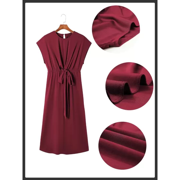 Happy Sailed Womens Formal Dress 2024 Trendy Elegant Batwing Sleeve Front Wrap Tie Waist Long Maxi Cocktail Party Dresses