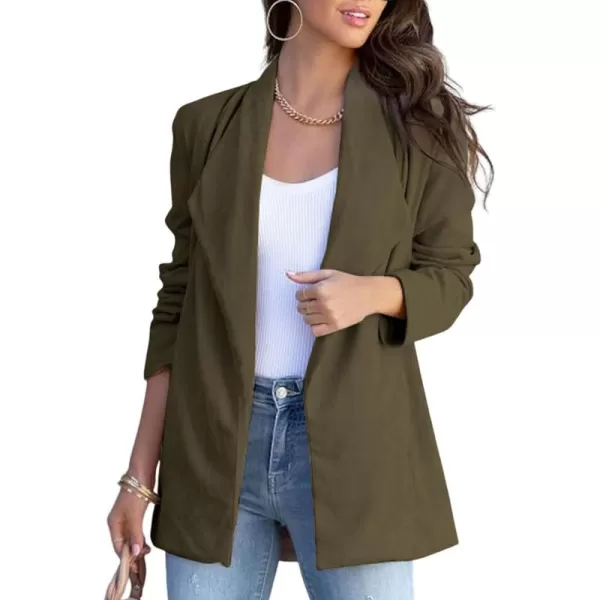 Happy Sailed Womens Faux Suede Jacket Fashion Lapel Neck Pocketed Waist Tie Business Casual Blazers Suits Trendy Outfits