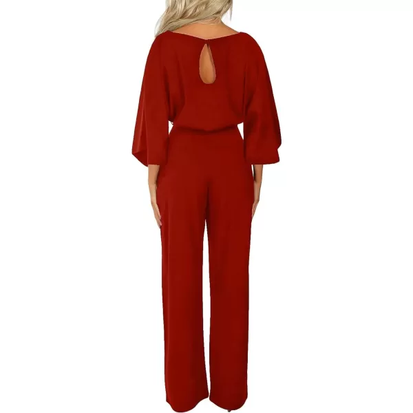 Happy Sailed Women Casual Loose Short Sleeve Belted Wide Leg Pant Romper Jumpsuits