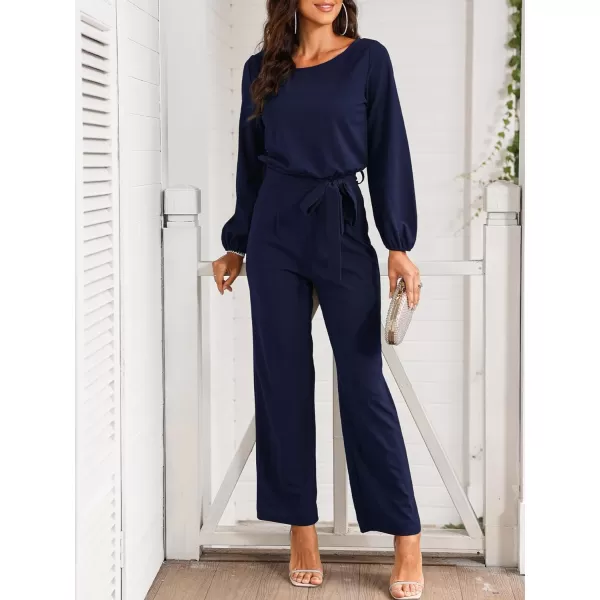Happy Sailed Women Casual Loose Short Sleeve Belted Wide Leg Pant Romper Jumpsuits