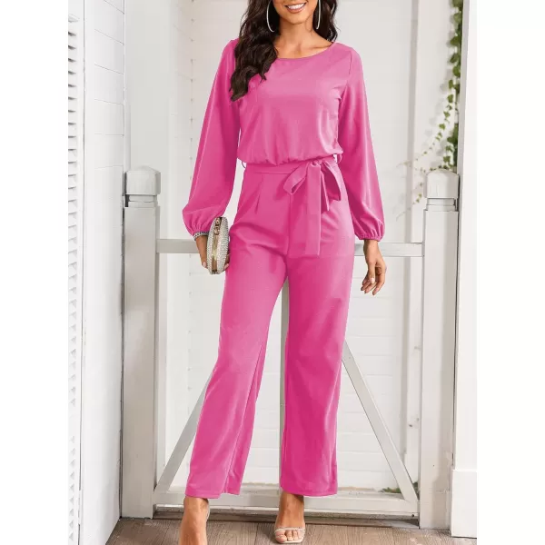 Happy Sailed Women Casual Loose Short Sleeve Belted Wide Leg Pant Romper Jumpsuits