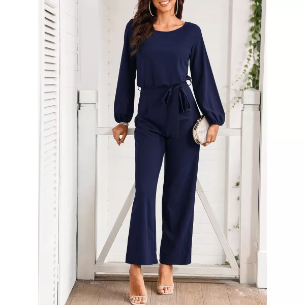 Happy Sailed Women Casual Loose Short Sleeve Belted Wide Leg Pant Romper Jumpsuits