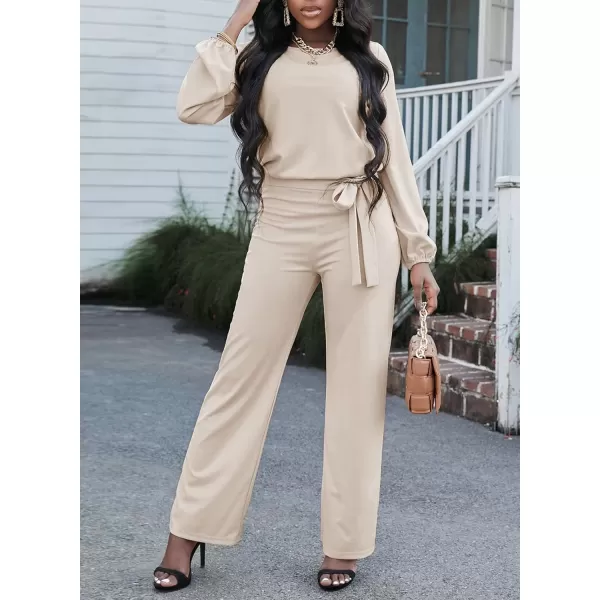 Happy Sailed Women Casual Loose Short Sleeve Belted Wide Leg Pant Romper Jumpsuits