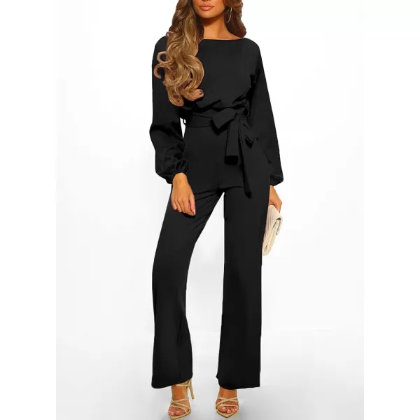 Happy Sailed Women Casual Loose Short Sleeve Belted Wide Leg Pant Romper Jumpsuits