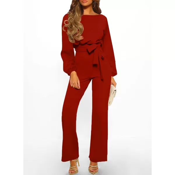 Happy Sailed Women Casual Loose Short Sleeve Belted Wide Leg Pant Romper Jumpsuits