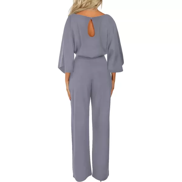 Happy Sailed Women Casual Loose Short Sleeve Belted Wide Leg Pant Romper Jumpsuits