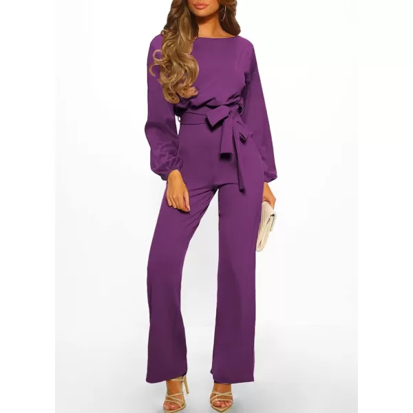 Happy Sailed Women Casual Loose Short Sleeve Belted Wide Leg Pant Romper Jumpsuits