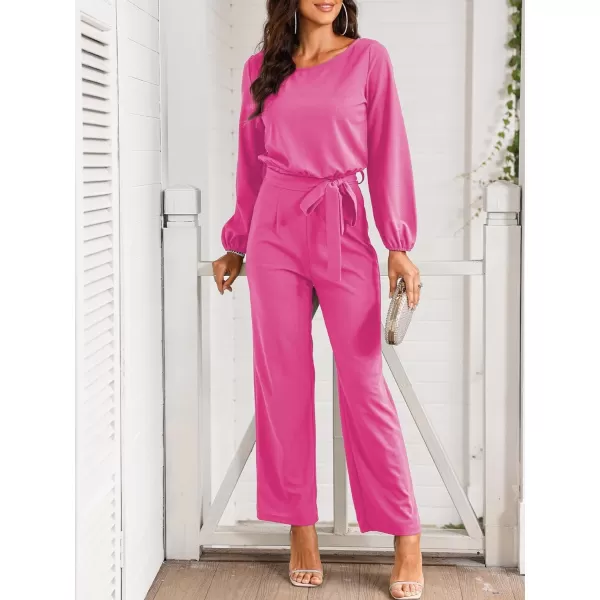 Happy Sailed Women Casual Loose Short Sleeve Belted Wide Leg Pant Romper Jumpsuits