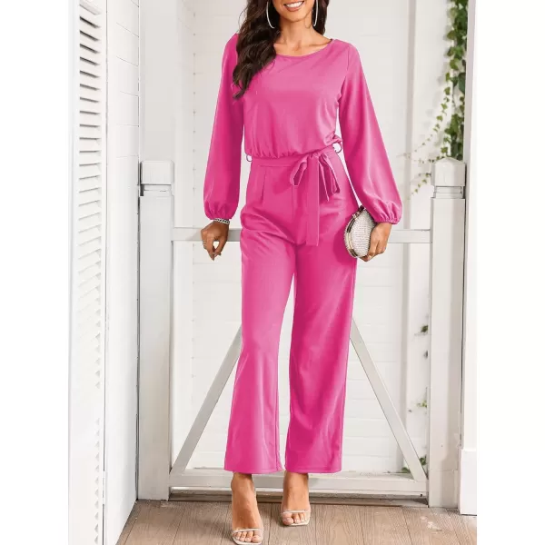 Happy Sailed Women Casual Loose Short Sleeve Belted Wide Leg Pant Romper Jumpsuits