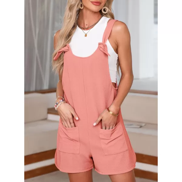 Happy Sailed Womens Rompers Jumpsuits Summer Sleeveless Adjustable Knot Straps Shorts Overall Jumpers with Pockets