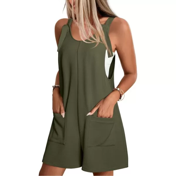 Happy Sailed Womens Rompers Jumpsuits Summer Sleeveless Adjustable Knot Straps Shorts Overall Jumpers with Pockets