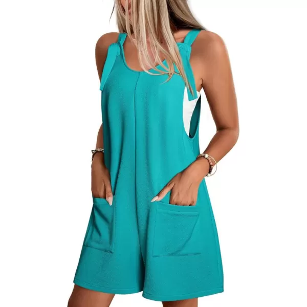 Happy Sailed Womens Rompers Jumpsuits Summer Sleeveless Adjustable Knot Straps Shorts Overall Jumpers with Pockets