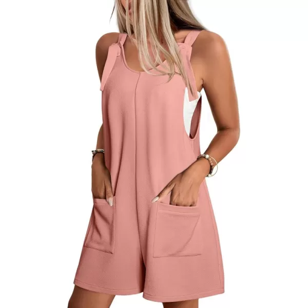 Happy Sailed Womens Rompers Jumpsuits Summer Sleeveless Adjustable Knot Straps Shorts Overall Jumpers with Pockets