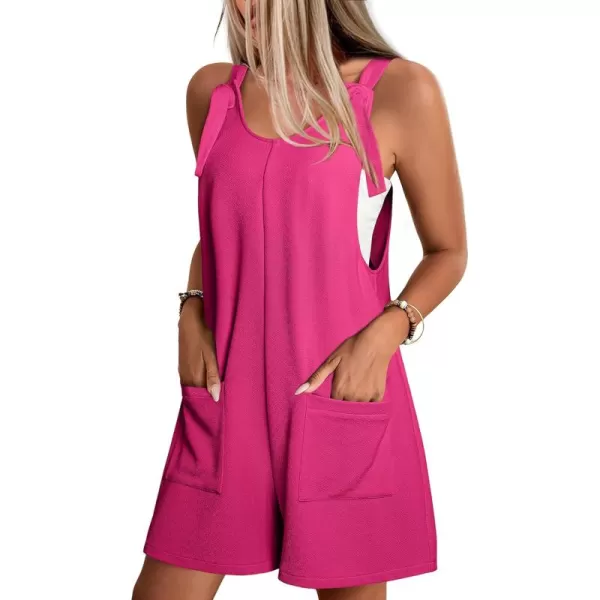 Happy Sailed Womens Rompers Jumpsuits Summer Sleeveless Adjustable Knot Straps Shorts Overall Jumpers with Pockets