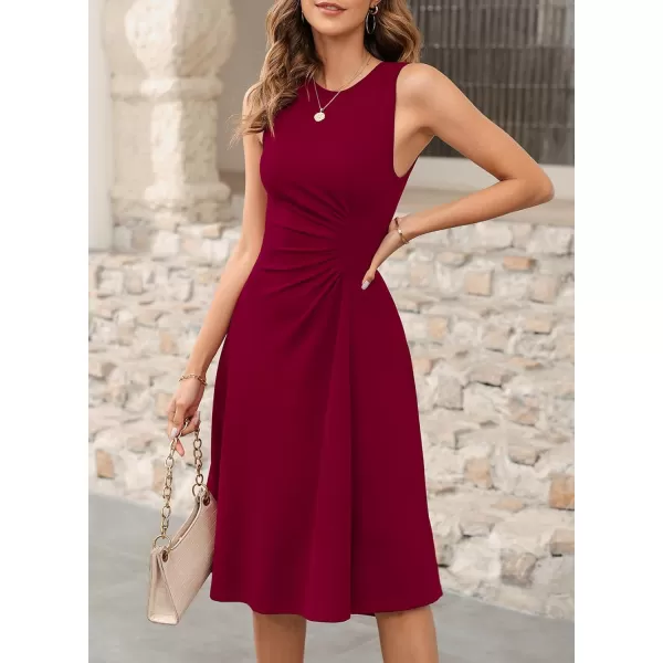 Happy Sailed Women's Formal Midi Dresses Summer Sleeveless Ruched Waist Flowy A Line High Low Cocktail Party Dress