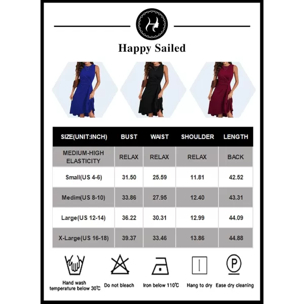 Happy Sailed Women's Formal Midi Dresses Summer Sleeveless Ruched Waist Flowy A Line High Low Cocktail Party Dress