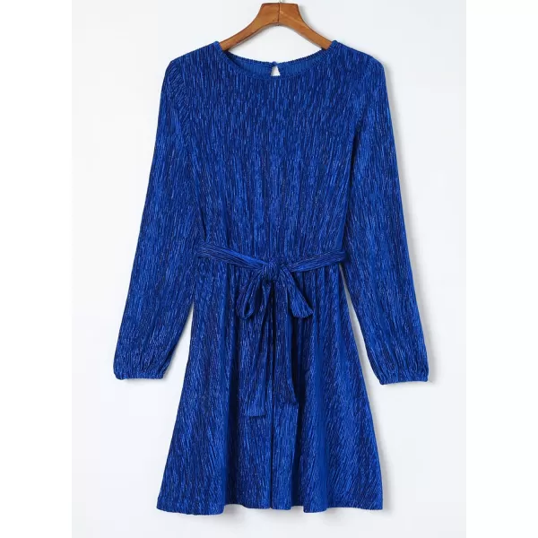 Happy Sailed Women's Velvet Cocktail Dress Fall Fashion Lantern Sleeve High Waist A-Line Skater Party Dresses with Belt