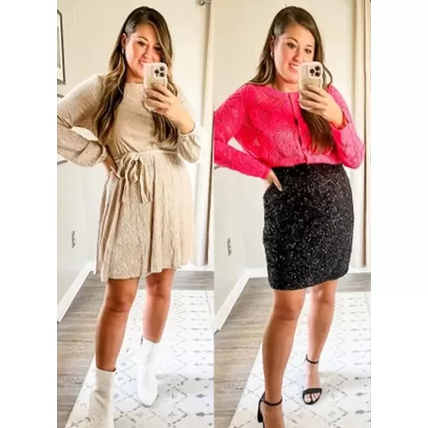 Happy Sailed Women's Velvet Cocktail Dress Fall Fashion Lantern Sleeve High Waist A-Line Skater Party Dresses with Belt