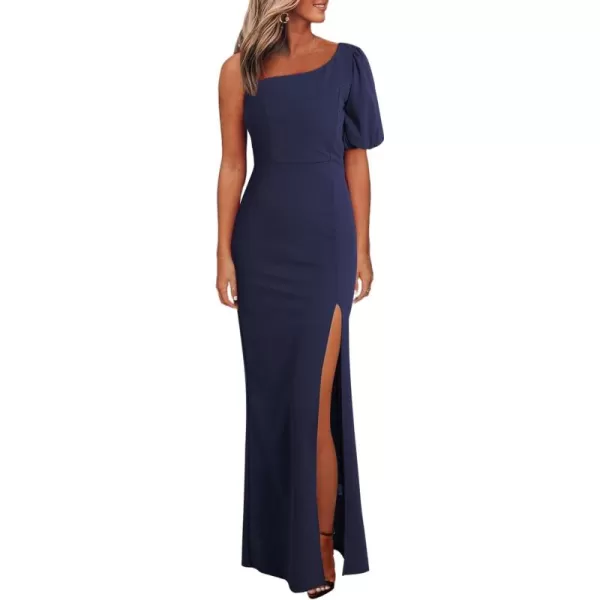 Happy Sailed Womens Formal Dress Batwing Sleeve Waist Belted High Slit Long Maxi Cocktail Party Dresses Evening Gown