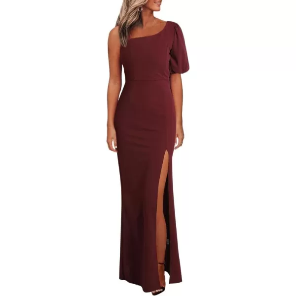 Happy Sailed Womens Formal Dress Batwing Sleeve Waist Belted High Slit Long Maxi Cocktail Party Dresses Evening Gown