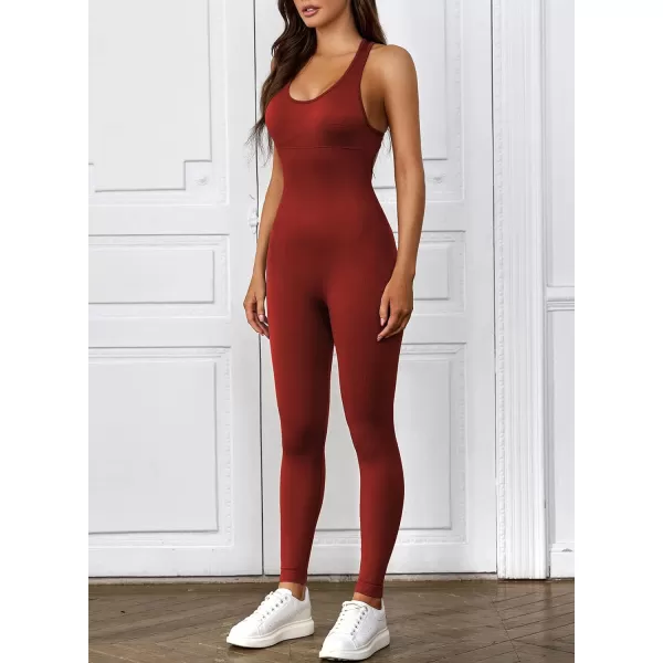 Happy Sailed Women's Jumpsuits Ribbed One Piece Workout Rompers Long Sleeve Front Zipper Bodycon Yoga Romper for Exercise