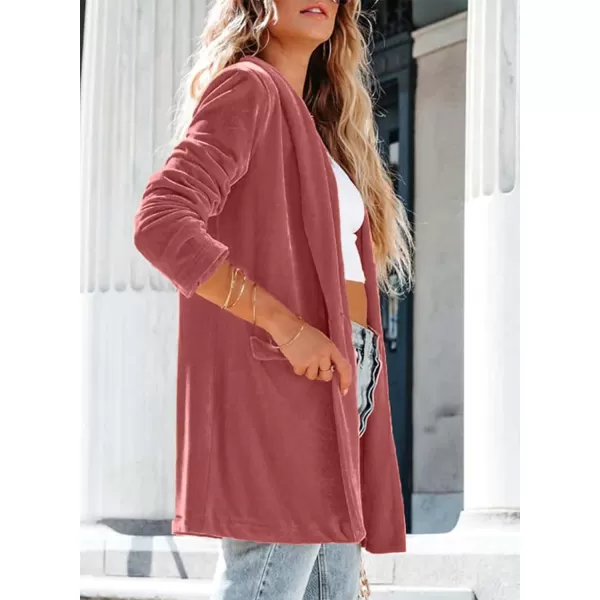 Happy Sailed Women's Velvet Blazer Jackets Casual Long Sleeve Lapel Collar Pocketed Blazer Suits Work Outfits