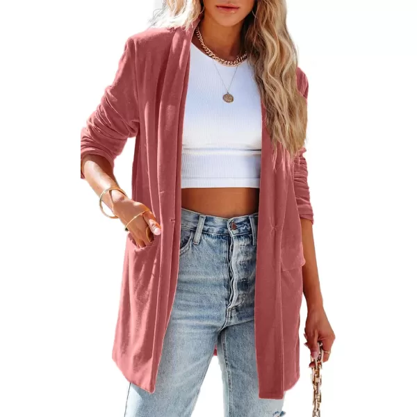 Happy Sailed Women's Velvet Blazer Jackets Casual Long Sleeve Lapel Collar Pocketed Blazer Suits Work Outfits