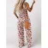 imageHappy Sailed Jumpsuits for Women Summer Casual Floral Print Sleeveless Jumpsuit High Waist Wide Leg Pant Rompers with PocketsBlack