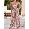 imageHappy Sailed Jumpsuits for Women Summer Casual Floral Print Sleeveless Jumpsuit High Waist Wide Leg Pant Rompers with PocketsBlack