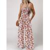 imageHappy Sailed Jumpsuits for Women Summer Casual Floral Print Sleeveless Jumpsuit High Waist Wide Leg Pant Rompers with PocketsBlack