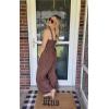 imageHappy Sailed Jumpsuits for Women Summer Casual Floral Print Sleeveless Jumpsuit High Waist Wide Leg Pant Rompers with PocketsBrown