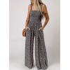 imageHappy Sailed Jumpsuits for Women Summer Casual Floral Print Sleeveless Jumpsuit High Waist Wide Leg Pant Rompers with PocketsDark Blue