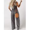 imageHappy Sailed Jumpsuits for Women Summer Casual Floral Print Sleeveless Jumpsuit High Waist Wide Leg Pant Rompers with PocketsDark Blue
