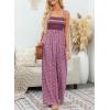 imageHappy Sailed Jumpsuits for Women Summer Casual Floral Print Sleeveless Jumpsuit High Waist Wide Leg Pant Rompers with PocketsPink
