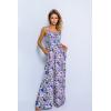 imageHappy Sailed Jumpsuits for Women Summer Casual Floral Print Sleeveless Jumpsuit High Waist Wide Leg Pant Rompers with PocketsPurple